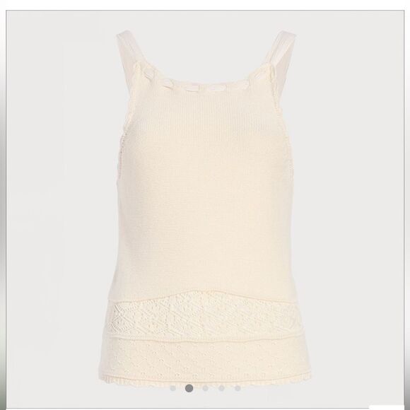 SAM EDELMAN LADIES WOVEN HALTER CROPPED W/SCALLOP HEM HIGH NECK 100% cotton NWT - Picture 4 of 7